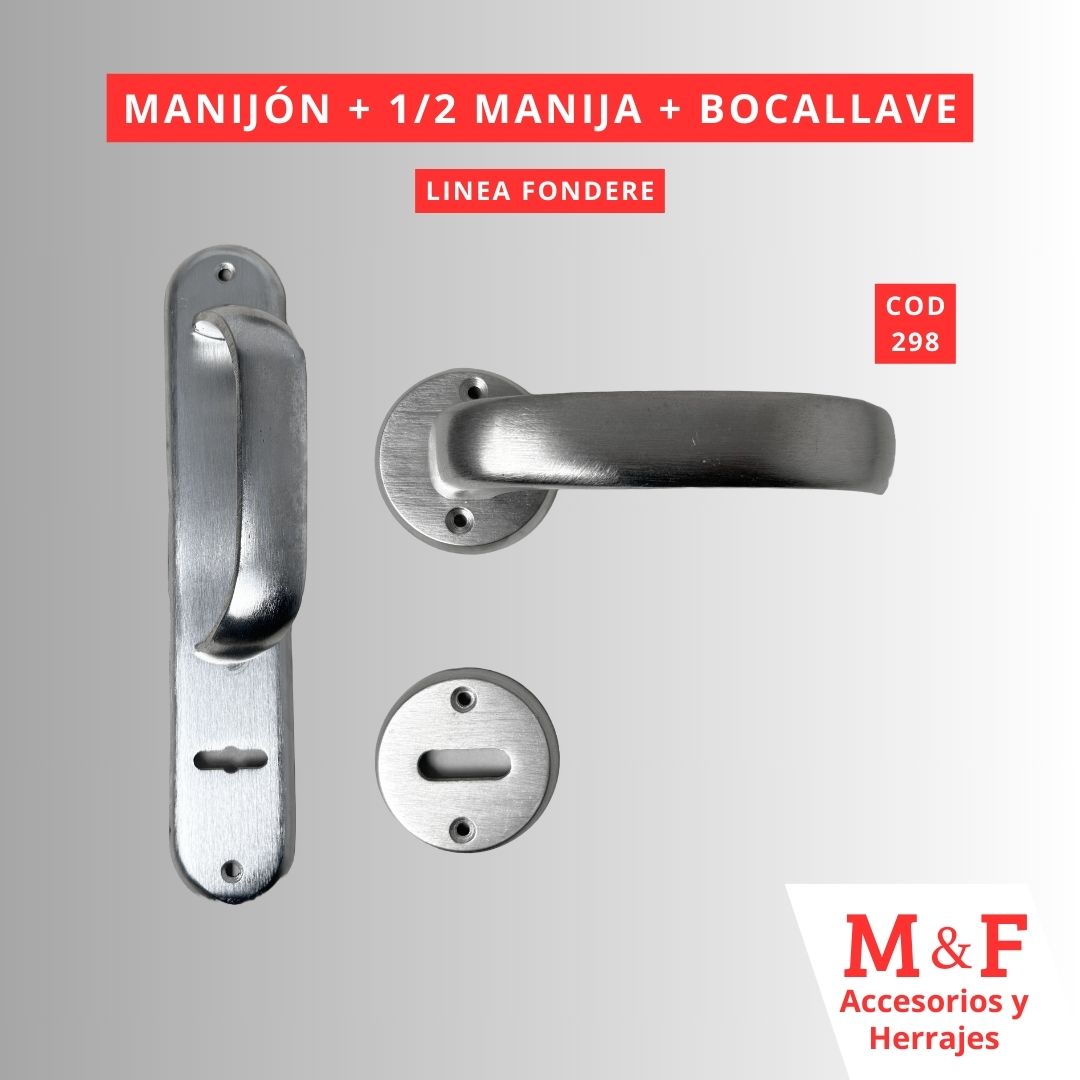 Manijon + 1/2 Manija + Bocallave Universal Inox